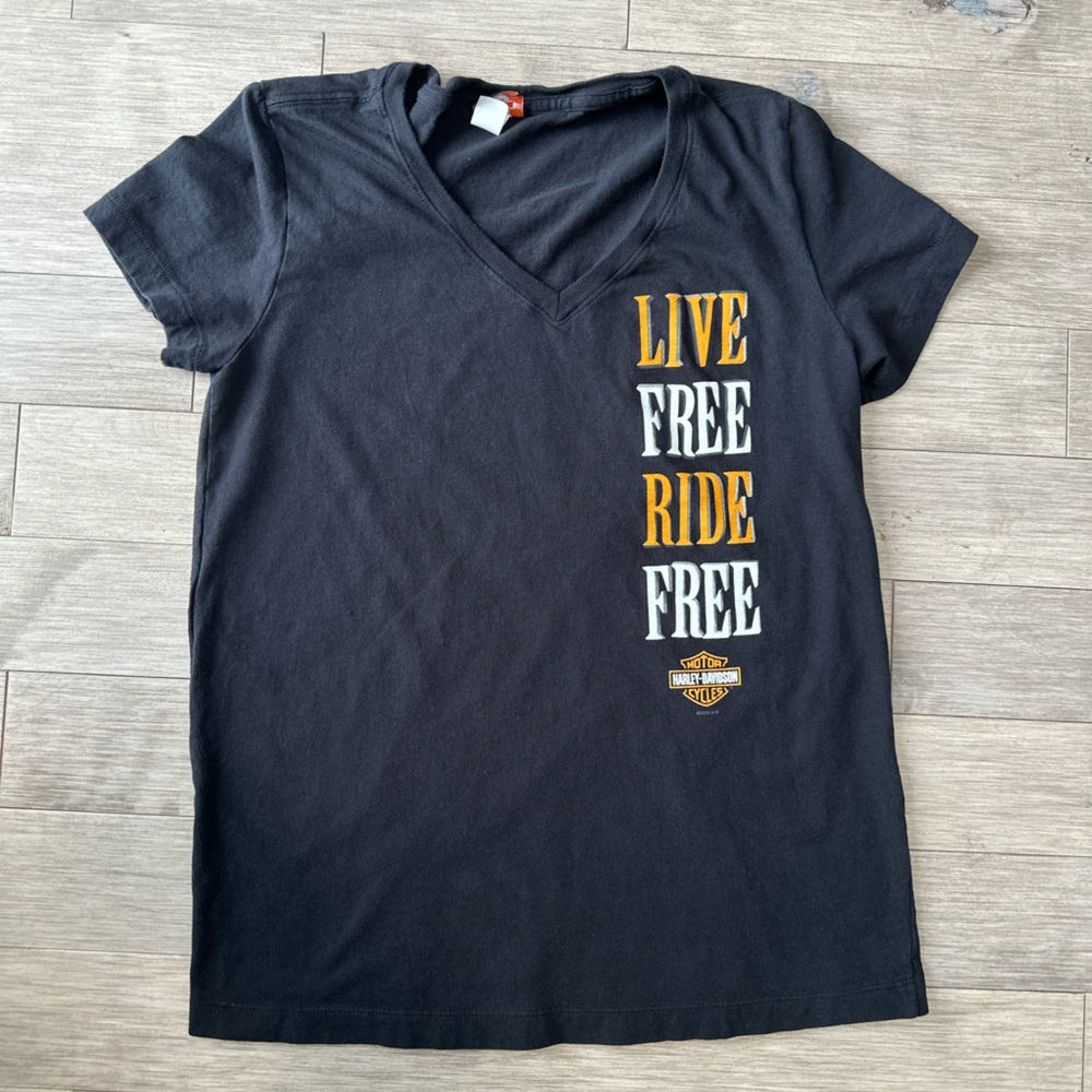 Harley-Davidson Black‎ and Gold Graphic Tee Medium